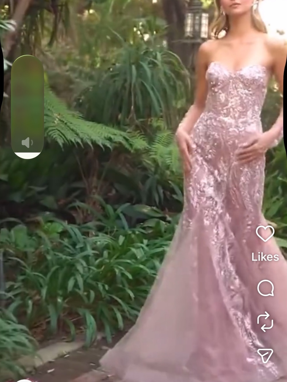 Blush Sequin Strapless Evening Gown